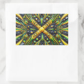 Rechthoek sticker met Jamaicaanse kleuren (Tas)