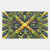 Rechthoek sticker met Jamaicaanse kleuren (Voorkant)