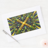 Rechthoek sticker met Jamaicaanse kleuren (Envelop)