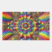 Rechthoek sticker met LGBTQ kleuren (Voorkant)