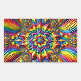 Rechthoek sticker met LGBTQ kleuren