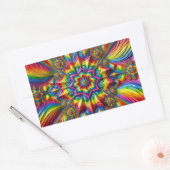 Rechthoek sticker met LGBTQ kleuren (Envelop)