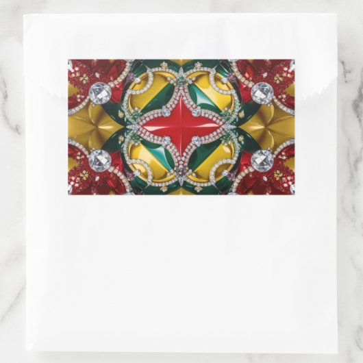 Rechthoek sticker met Los Angeles kleuren (Tas)