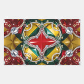 Rechthoek sticker met Los Angeles kleuren (Voorkant)