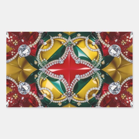 Rechthoek sticker met Los Angeles kleuren (Voorkant)