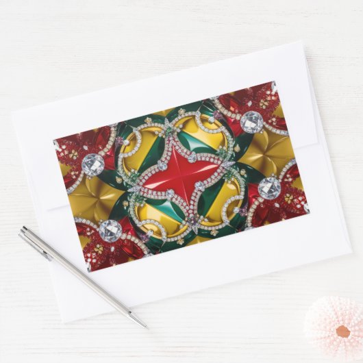 Rechthoek sticker met Los Angeles kleuren (Envelop)