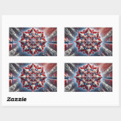 Rechthoek sticker met Noorse kleuren (Vel)