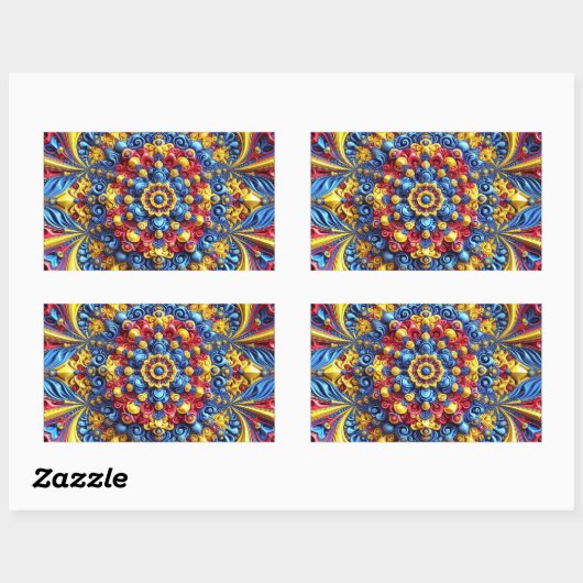 Rechthoek sticker met Roemeense kleuren (Vel)