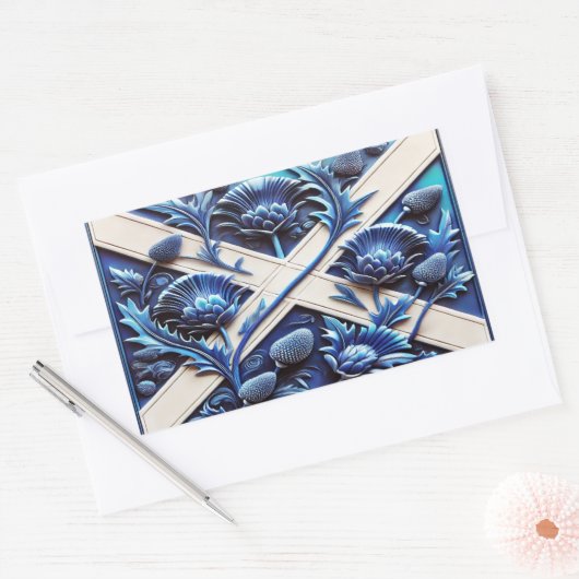 Rechthoek sticker met Schotse distels (Envelop)