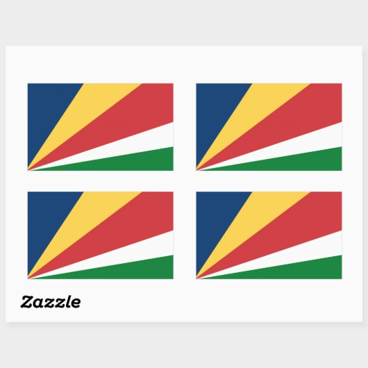 Rechthoek sticker met Seychellen kleuren (Vel)