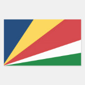 Rechthoek sticker met Seychellen kleuren (Voorkant)