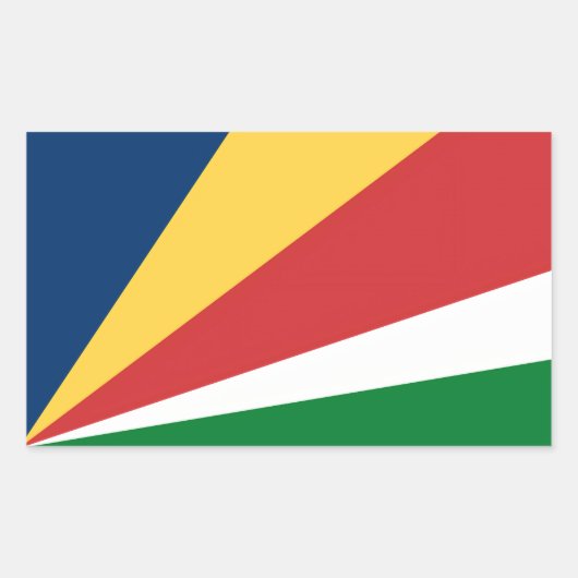 Rechthoek sticker met Seychellen kleuren (Voorkant)