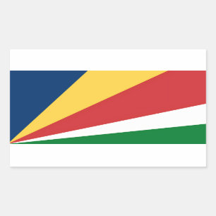 Rechthoek sticker met Seychellen kleuren
