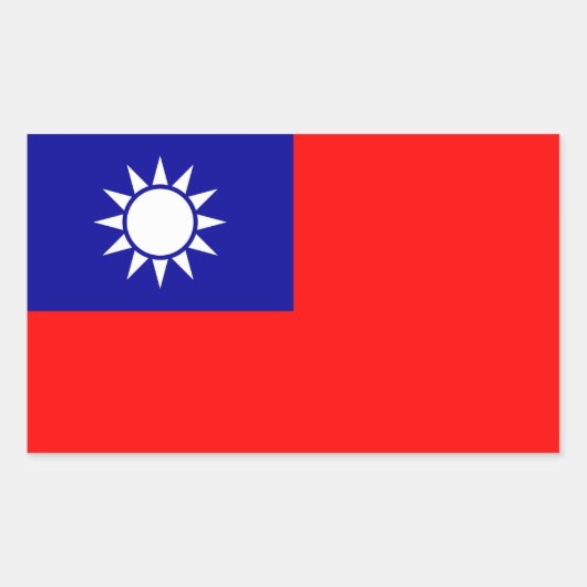 Rechthoek sticker met Taiwanese vlag (Voorkant)