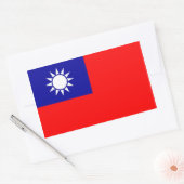 Rechthoek sticker met Taiwanese vlag (Envelop)
