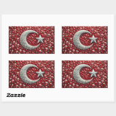 Rechthoek sticker met Turkse kleuren (Vel)