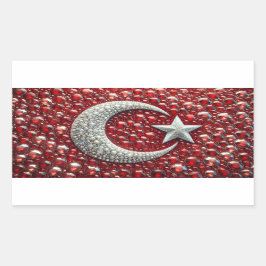 Rechthoek sticker met Turkse kleuren