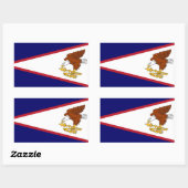 Rechthoek sticker met Vlag van Amerikaans-Samoa (Vel)