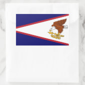 Rechthoek sticker met Vlag van Amerikaans-Samoa (Tas)