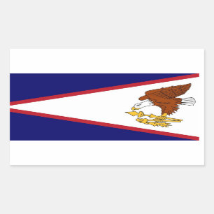 Rechthoek sticker met Vlag van Amerikaans-Samoa