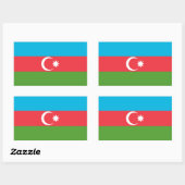 Rechthoek sticker met Vlag van Azerbeidzjan (Vel)