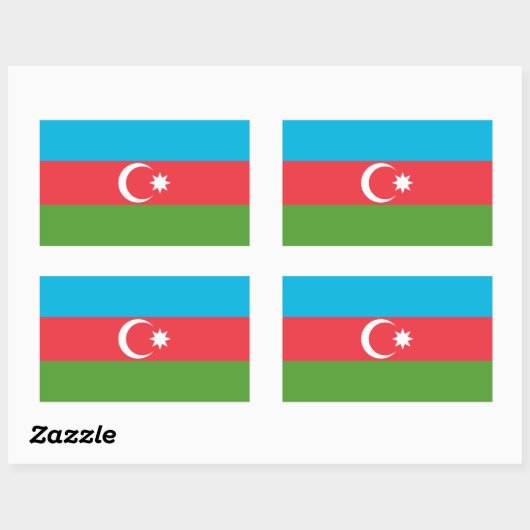 Rechthoek sticker met Vlag van Azerbeidzjan (Vel)