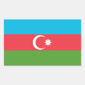 Rechthoek sticker met Vlag van Azerbeidzjan (Voorkant)