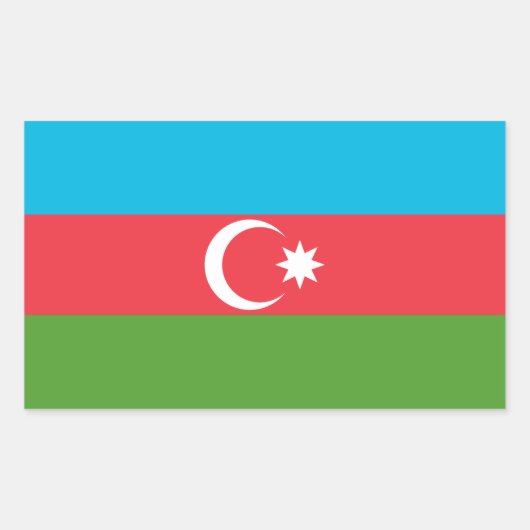 Rechthoek sticker met Vlag van Azerbeidzjan (Voorkant)