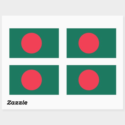 Rechthoek sticker met vlag van Bangladesh (Vel)