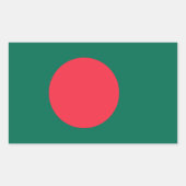 Rechthoek sticker met vlag van Bangladesh (Voorkant)