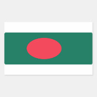 Rechthoek sticker met vlag van Bangladesh
