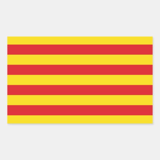 Rechthoek sticker met vlag van Catalonië, Spanje (Voorkant)