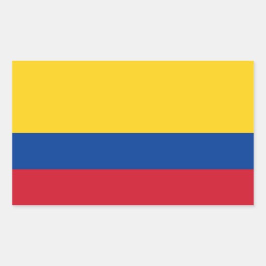 Rechthoek sticker met vlag van Colombia (Voorkant)