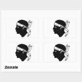 Rechthoek sticker met vlag van Corsica (Vel)