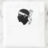 Rechthoek sticker met vlag van Corsica (Tas)