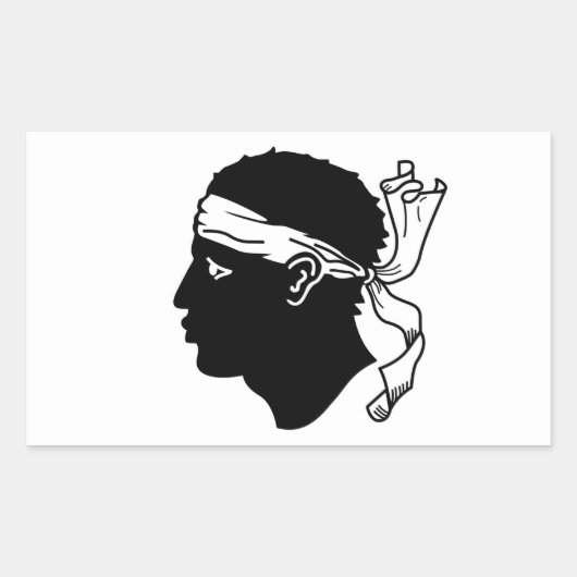 Rechthoek sticker met vlag van Corsica (Voorkant)