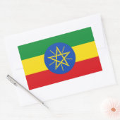 Rechthoek sticker met vlag van Ethiopië (Envelop)