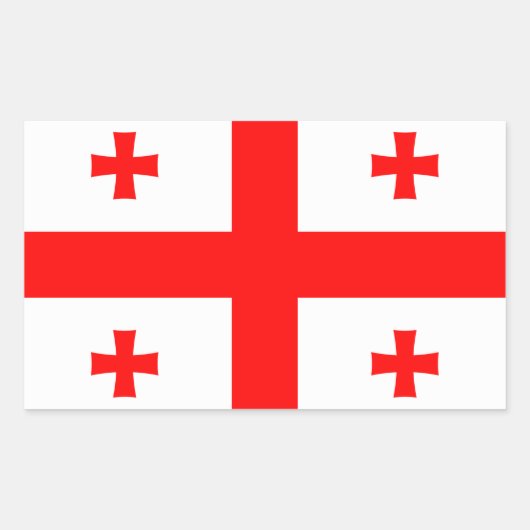 Rechthoek sticker met vlag van Georgië (Voorkant)