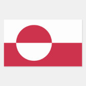 Rechthoek sticker met vlag van Groenland (Voorkant)