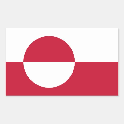 Rechthoek sticker met vlag van Groenland (Voorkant)