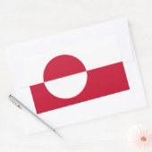 Rechthoek sticker met vlag van Groenland (Envelop)