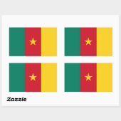 Rechthoek sticker met vlag van Kameroen (Vel)