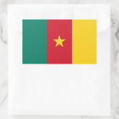 Rechthoek sticker met vlag van Kameroen (Tas)