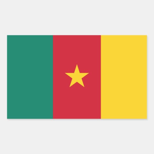 Rechthoek sticker met vlag van Kameroen (Voorkant)