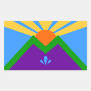 Rechthoek sticker met Vlag van Manitou Springs