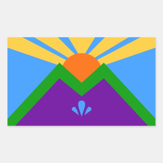 Rechthoek sticker met Vlag van Manitou Springs (Voorkant)