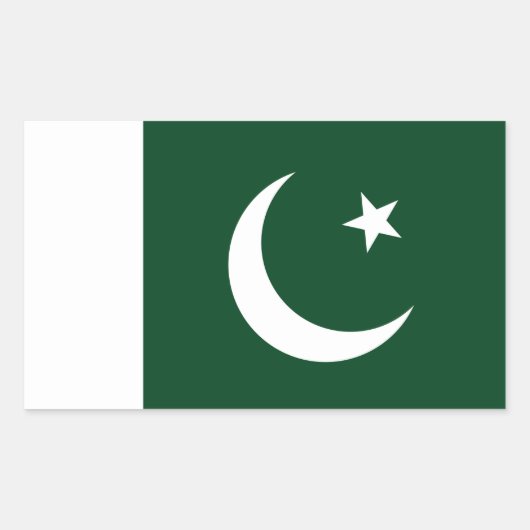Rechthoek sticker met vlag van Pakistan (Voorkant)