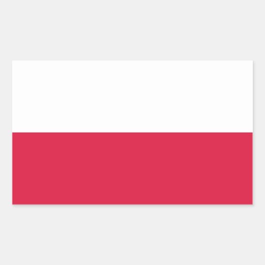 Rechthoek sticker met vlag van Polen (Voorkant)
