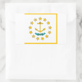 Rechthoek sticker met vlag van Rhode Island (Tas)