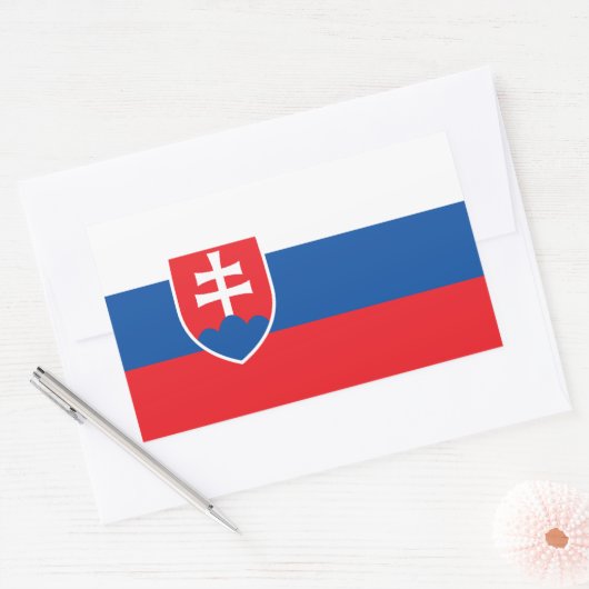 Rechthoek sticker met vlag van Slowakije (Envelop)
